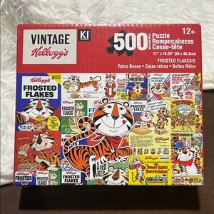 🩶5/$30 Kellogg’s Frosted Flakes Vintage Style Puzzle - 500 Pieces - Opened